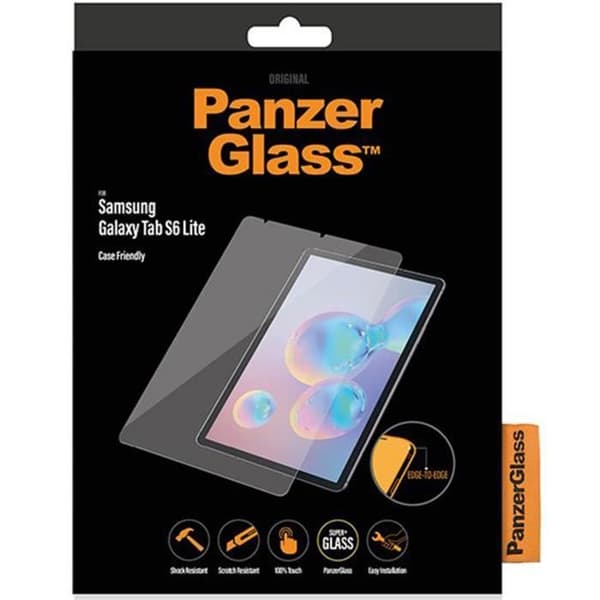 Skärmskydd - PanzerGlass - Samsung Galaxy Tab S6 Lite - Härdat glas - Rundade kanter - Transparent