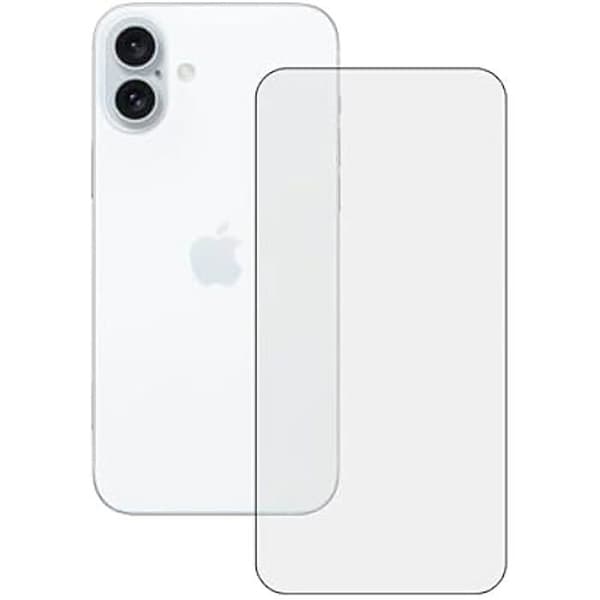 Skärmskydd - KSIX SMART YOUR TECH - iPhone 16 Plus - 9H härdat glas - svart kant - dubbelhäftande