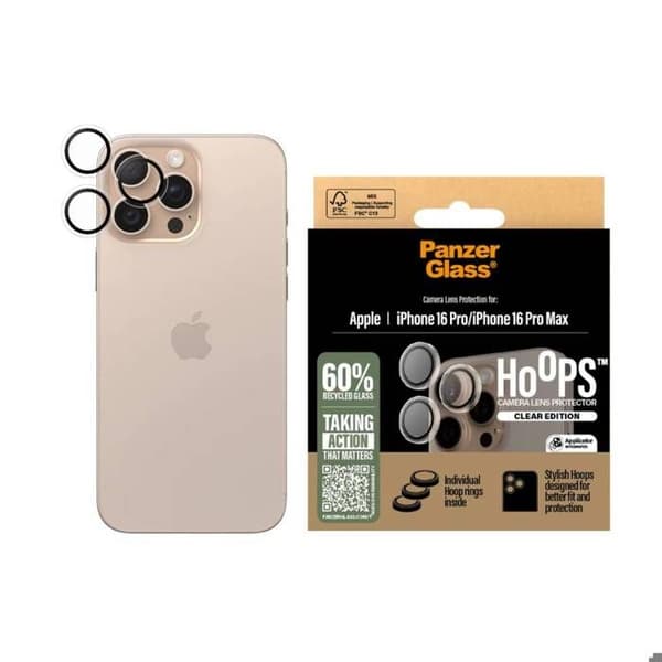 Skydd för kameramål för iPhone 16 Pro/16 Pro Max, Panzer Glass