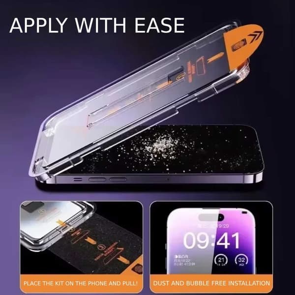 Nem installation af iPhone 16 Privacy Screen Protector HD hærdet glas