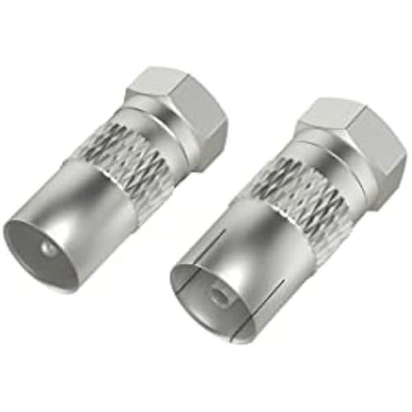 SAT-adapter - HAMA - Kit med 2 delar - Hane F-kontakt - Koaxial konvertering - Fullständig skärmning