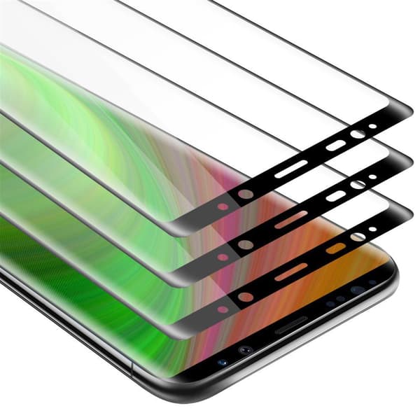 3x Skjermbeskytter Skärmskyddtil til Samsung Galaxy NOTE 8 Herdet Skjermglass Full Skjerm TRANSPARENT med SVART