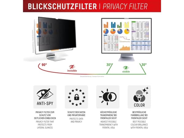 Displex PRIVACY SAFE removable 2-way privacy filter for Studio Display 27", 68.6 cm (27"), Monitor, Frameless display privacy filter, 5H, Glossy / Ma