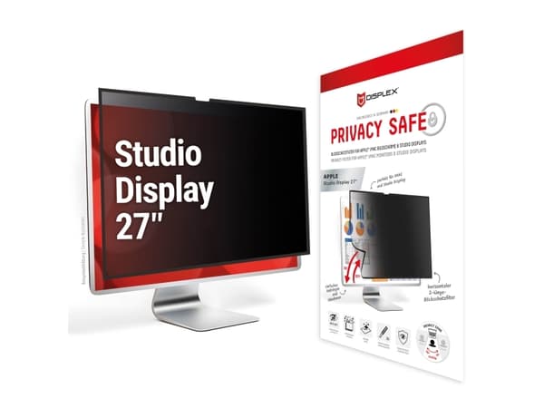 Displex PRIVACY SAFE removable 2-way privacy filter for Studio Display 27", 68.6 cm (27"), Monitor, Frameless display privacy filter, 5H, Glossy / Ma