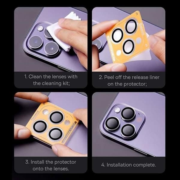 Kameralinsefilm för iPhone 13 Pro/13 Pro Max Transparent/Pack av 1 med Rengöringskit-sgzt030302