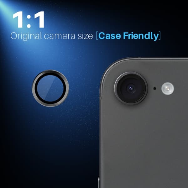 SKALO iPhone 16e NORTHJO Kamerabeskyttelse Metalring - Sort