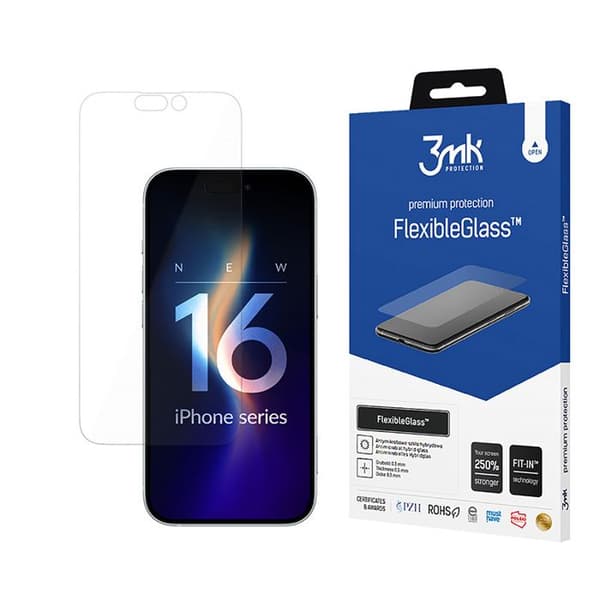 Härdat glas för iPhone 16 3mk FlexibleGlass