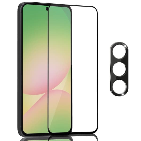1-Pack Samsung A56 Näytönsuoja & 1-Pack linssinsuoja - Karkaistu Lasi 9H - Super laatu 3D