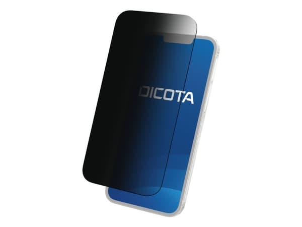 DICOTA - Personvernfilterskjerm for mobiltelefon - selvklebende - film - med personvernfilter - 2-veis - klebende - 6,1" - svart - for Apple iPhone 1 Sort