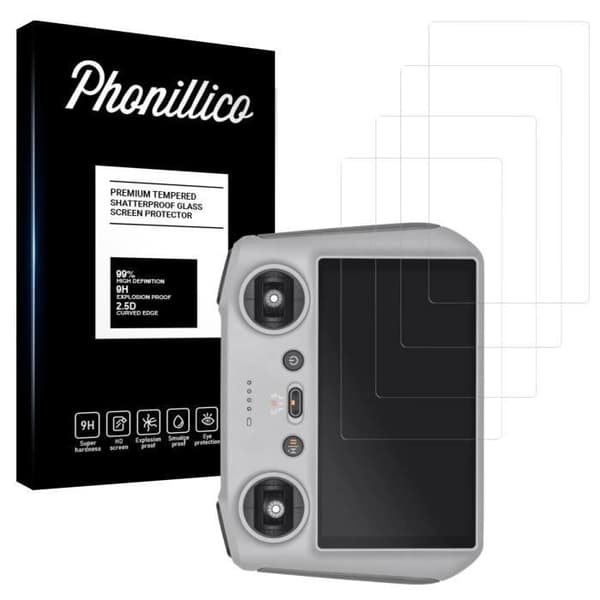 Härdat Glas - Phonillico® - DJI RC / DJI RC 2 - Förpackning med 4 - Repfria - Skärmskydd
