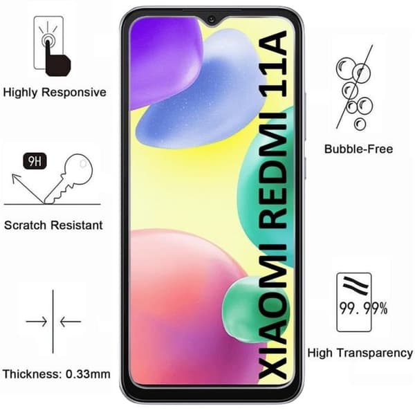 Härdat Glas för Xiaomi Redmi 11A [Pack 4] Skyddsglas Film Phonillico®