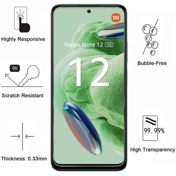Härdat Glas för Xiaomi Redmi Note 12 5G [Pack 4] Skärm skydd Film Phonillico®
