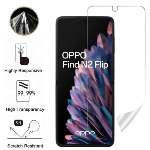 Skärmskydd i plast för Oppo Find N2 Flip [Pack 2] Hydrogel Skydd Anti-Rip Ultra Tunn Phonillico®