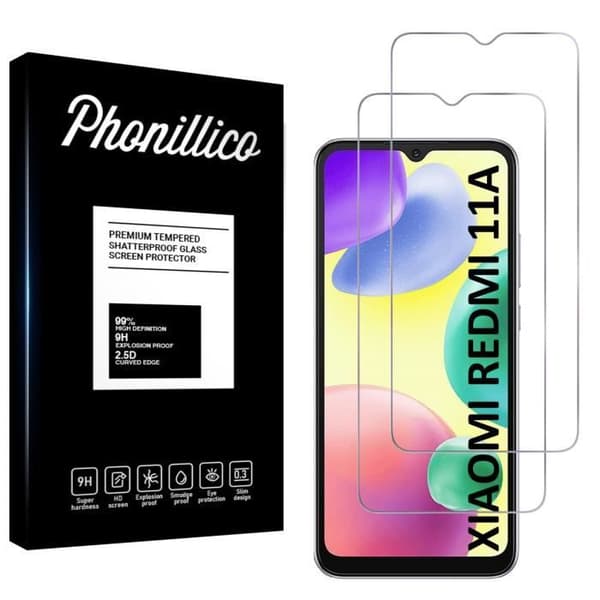 Härdat glas för Xiaomi Redmi 11A [Pack 2] Skärmskydd Film Phonillico®