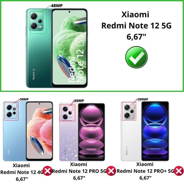 Härdat Glas för Xiaomi Redmi Note 12 5G [Pack 2] Skyddsfilm för Skärm Phonillico®