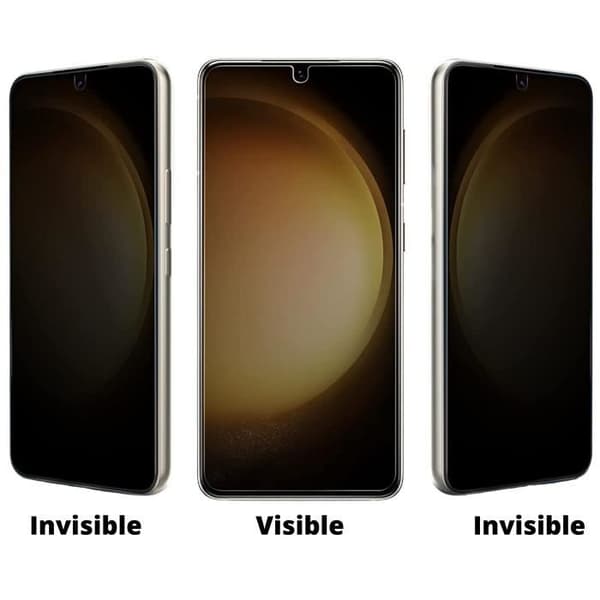 Härdat Glas för Samsung Galaxy S23 PLUS [Pack 2] Svart Antispion Film Skärmskydd Phonillico®