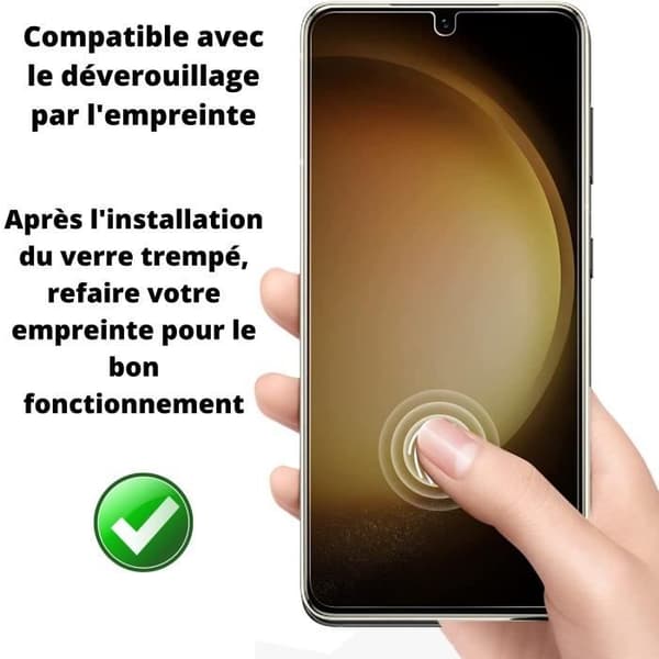 Härdat Glas för Samsung Galaxy S23 PLUS [Pack 2] Svart Antispion Film Skärmskydd Phonillico®