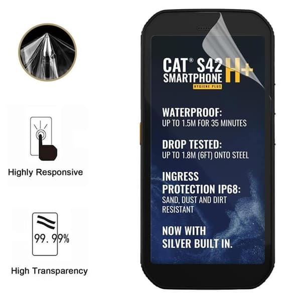 Skärmskydd - Phonillico - Cat S42 H+ - Pack om 2 - Ultratunn - Repellerande mot repor