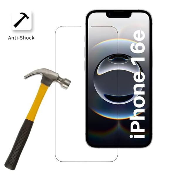 Film av säkerhetsglas - Phonillico® - iPhone 16e - Pakke med 4 - Mycket repbeständig - Transparent
