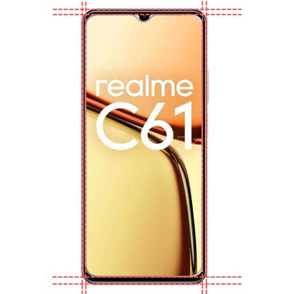Härdat glas - Phonillico® - Realme C61 - 4-pack - Repellent mot repor - Skärmskydd