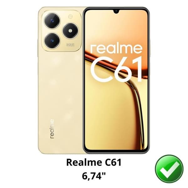 Härdat glas - Phonillico® - Realme C61 - 4-pack - Repellent mot repor - Skärmskydd
