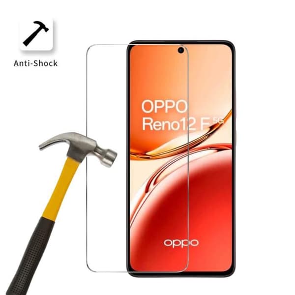 Härdat Glas - Phonillico® - Oppo Reno 12 F 5G - Pack om 2 - Skärmskydd - Repåterståndig