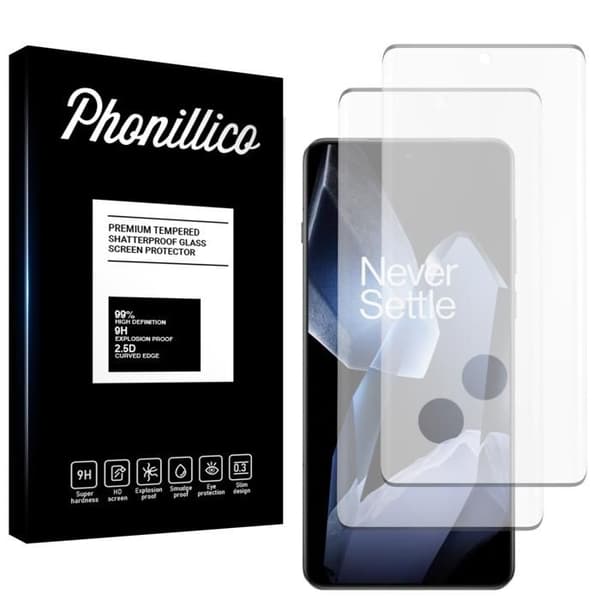 Härdat glas - Phonillico - OnePlus 13 - Paket med 2 - Repö Resistant - Transparent
