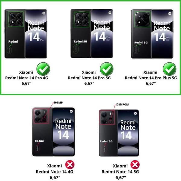 Härdat Glas för Xiaomi Redmi Note 14 PRO / Redmi Note 14 PRO PLUS 5G [Pack 2] Skärmfilms Skydd Phonillico®
