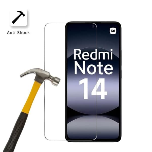 Härdat glas - Phonillico® - Paket 2 - Kompatibel med Xiaomi Redmi Note 14 - Represistent - Transparent