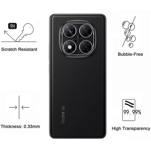 Härdat Glas för Xiaomi Redmi Note 14 PRO 5G och Kameraskydd [Pack 2] Film Glas Skydd Phonillico®