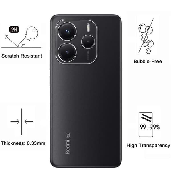 Härdat Glas för Xiaomi Redmi Note 14 5G och Kameraskydd [Pack 2] Film Glas Skydd Phonillico®