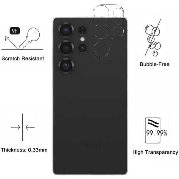 Härdat Glas för Samsung Galaxy S25 ULTRA och Kameraskydd [Pack 2] Skyddsglas Phonillico®