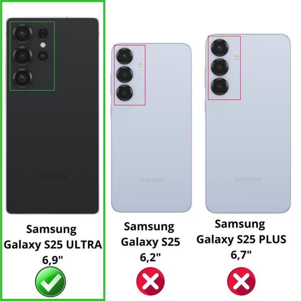 Härdat Glas för Samsung Galaxy S25 ULTRA och Kameraskydd [Pack 2] Skyddsglas Phonillico®