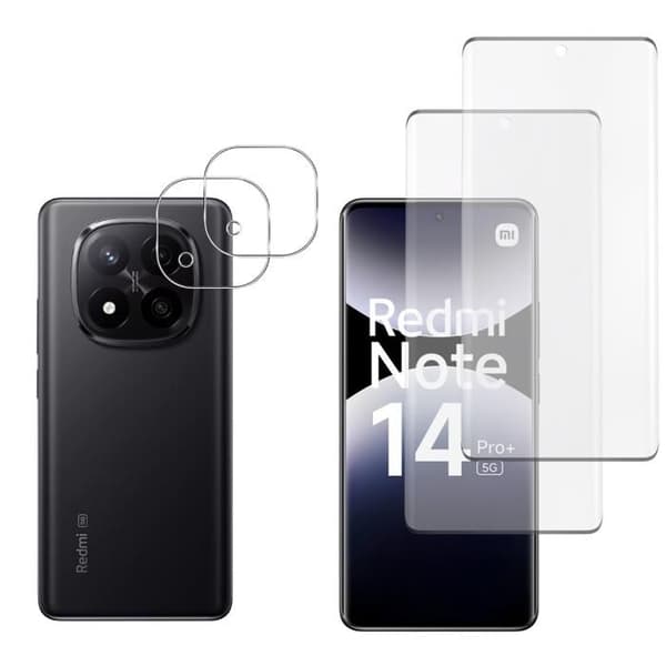 Härdat Glas för Xiaomi Redmi Note 14 PRO PLUS 5G och Kamera Skydd [Pack 2] Film Glas Skydd Phonillico®