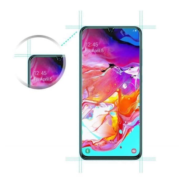 Härdat Glas för Samsung Galaxy A70 [Pack 2] Skärmskydd Film Phonillico®