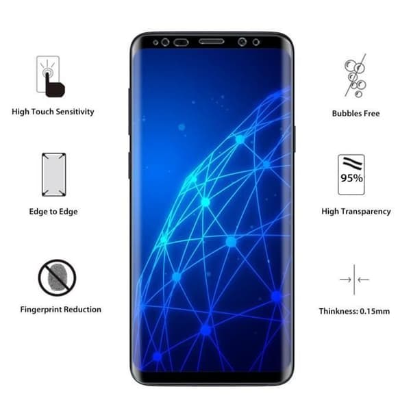 Filmhållare Samsung Galaxy S8 - Ultra tålig böjd plastskyddsskärm, repbeständig, ultratunn [Phonillico®]