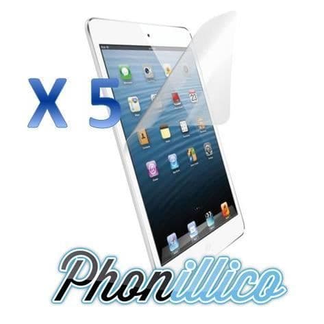 Pak av 5 skyddsfilmer i plast kompatibla med Apple Ipad Mini 1 2 3