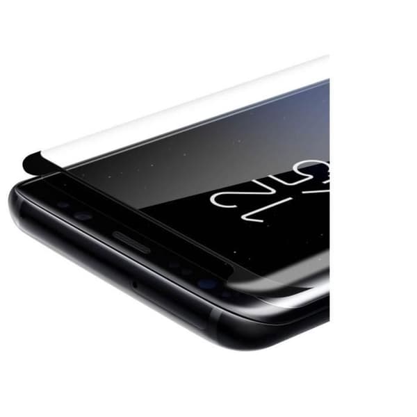 Skyddande film - Phonillico® - Samsung Galaxy S8 - Härdat glas - Svart kant - Ultra hållbar