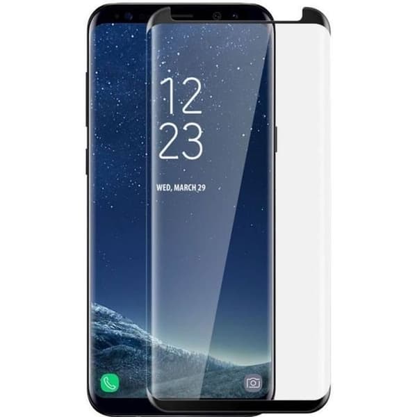 Skyddande film - Phonillico® - Samsung Galaxy S8 - Härdat glas - Svart kant - Ultra hållbar