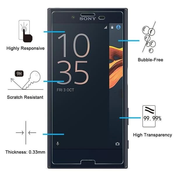Verre Tempered Sony Xperia X COMPACT - [Pack 2] Film Glas Skyddsskärm Ultra Motståndskraftig [Phonillico®]