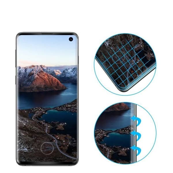Skyddsl film - Phonillico® - Samsung Galaxy S10 - 3-pack - Härdat glas - Svart kant