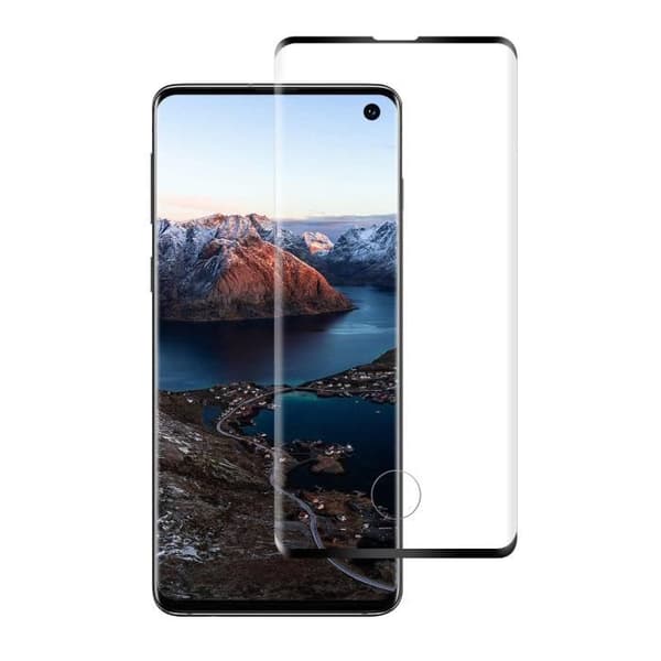 Skyddsl film - Phonillico® - Samsung Galaxy S10 - 3-pack - Härdat glas - Svart kant