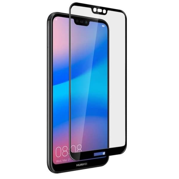 Härdat Glas - Phonillico® - Huawei P20 LITE - Svart Kant - Ultra Motståndskraftig - Skärmskydd