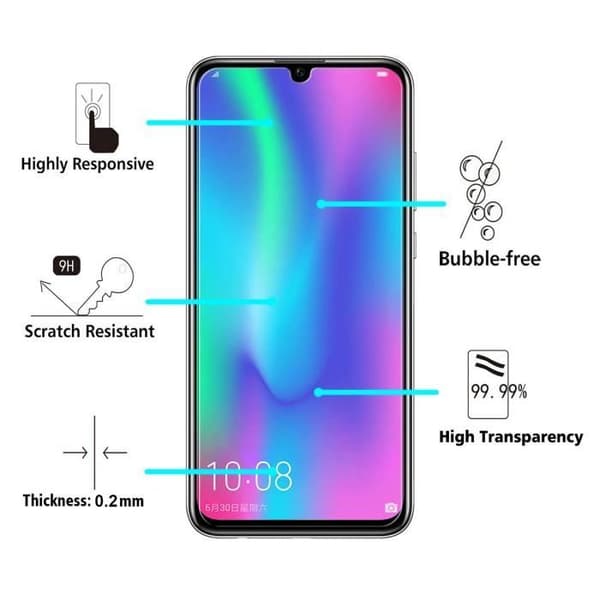 Verre Härdat Huawei HONOR 10 LITE - [Pack 3] Skärmskydd Film Ultra Motståndskraftig [Phonillico®]