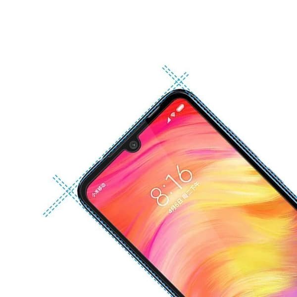 Skyddande film - Phonillico® - Xiaomi REDMI NOTE 7 - Pack om 3 - Härdat glas - Svart kant