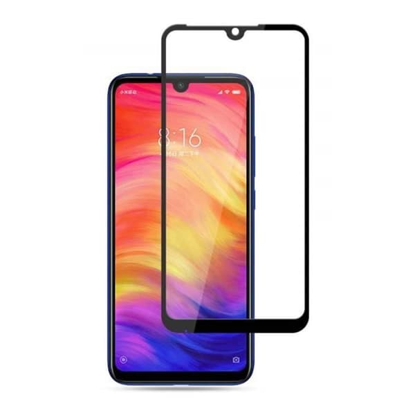 Skyddande film - Phonillico® - Xiaomi REDMI NOTE 7 - Pack om 3 - Härdat glas - Svart kant