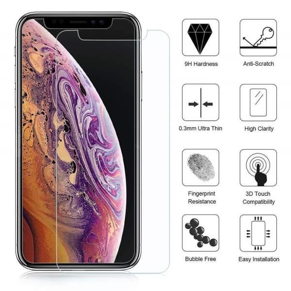 Verkantal Verre Trempe [Kompatibel med Apple iPhone XS MAX] [Pack 3] Ultra Resistenta Skärmskydd i Glas [Phonillico®]