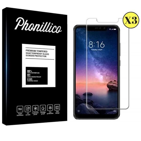 Verre Tempered Xiaomi REDMI NOTE 6 PRO - [Pack 3] Film Glas Skyddsskärm Ultra Motståndskraftig [Phonillico®]