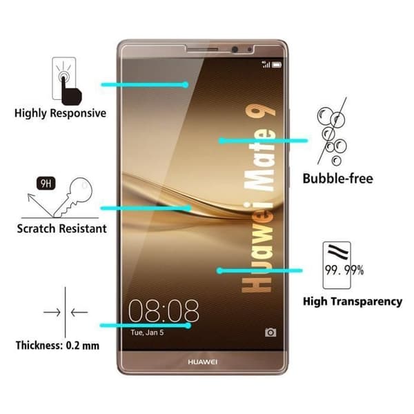 Film Vitre Skyddsskärm - Phonillico® - Huawei MATE 9 - Paketering av 3 - Härdat glas - Ripskyddande