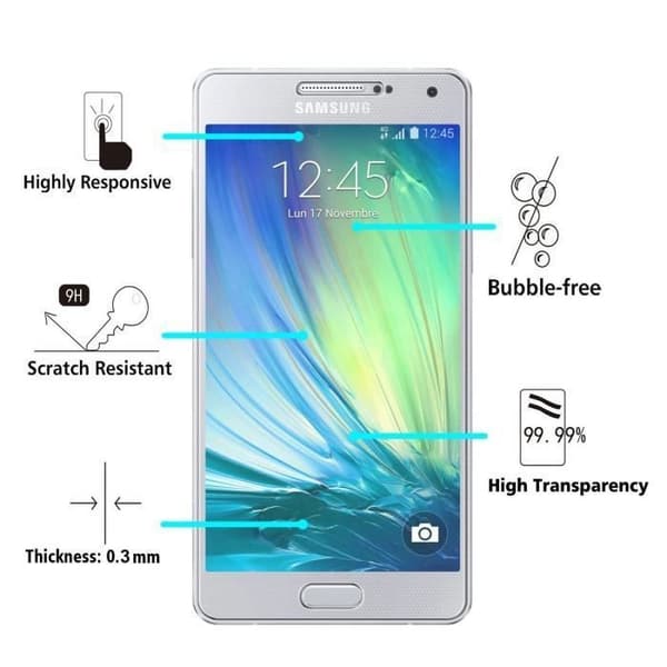 Film avskydd för skärm - Phonillico® - Samsung Galaxy A3 2015 A300 - Pack om 3 - Ultra hållbar - Svart